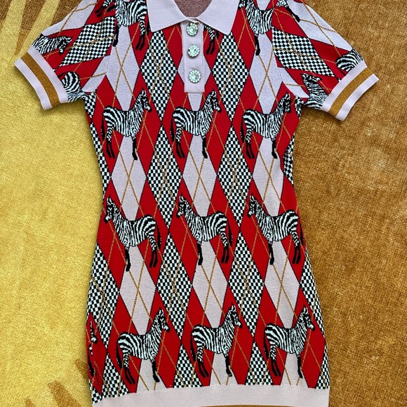 Colin LoCascio Zebra Sweater Dress - Size Medium - Picture 2 of 6